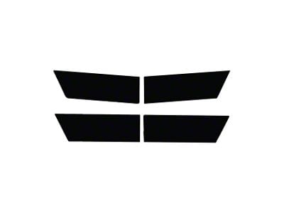 CA Crossed Flag Emblem Overlay; Front and Rear; Gloss Black (84-96 Corvette C4)