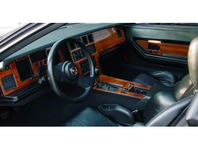 CA Dash Kit; Rosewood (84-85 Corvette C4 w/ 4-Speed Transmission & Passenger Side Panel)