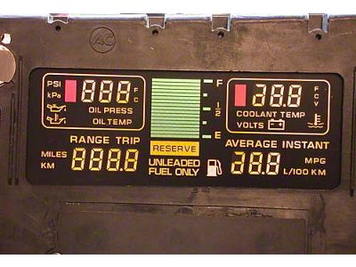 CA 1985-1989 Corvette Digital Dash Cluster Center Engine Info LCD Display