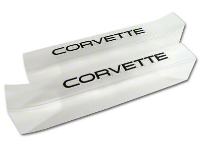 CA 1988-1989 Corvette Door Sill Guards with Corvette Logo - Clear