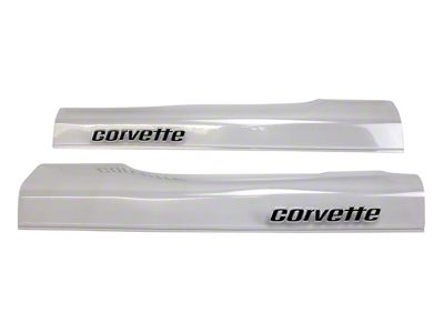 CA 1978-1982 Corvette Door Sill Guards with Corvette Logo - Clear