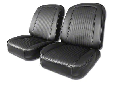 CA Driver Series Leather Seat Upholstery Kit; Black (1963 Corvette C2)