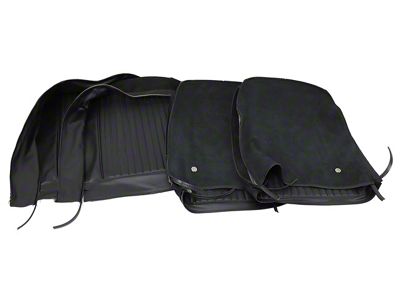 CA Driver Series Leather Seat Upholstery Kit; Black (1964 Corvette C2)