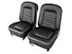 CA Driver Series Leather Seat Upholstery Kit; Black (1966 Corvette C2)