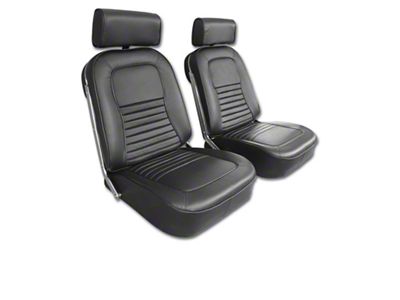 CA Driver Series Leather Seat Upholstery Kit; Black (1967 Corvette C2)