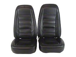 CA Driver Series Leather/Vinyl Complete Seats; Black (76-78 Corvette C3)