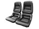 CA Driver Series Leather/Vinyl Seat Upholstery Kit; 2-Inch Bolster; Black (79-82 Corvette C3)