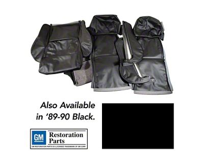 CA Driver Series Leather/Vinyl Sport Seat Upholstery Kit; Black (89-90 Corvette C4)