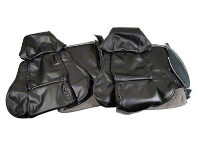 CA Driver Series Leather/Vinyl Standard No-Perforation Seat Upholstery Kit; Black (84-88 Corvette C4)