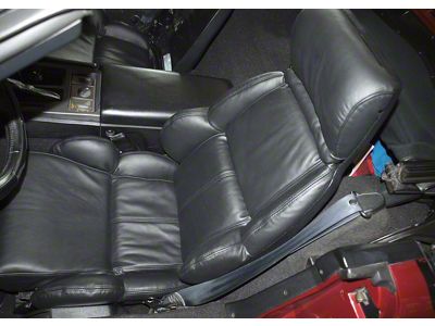 CA Driver Series Leather/Vinyl Standard Seat Upholstery Kit; Black (89-92 Corvette C4)