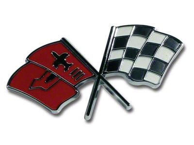 CA 1963-1965 Corvette Emblem. Fuel Injection Plenum Cover Flag