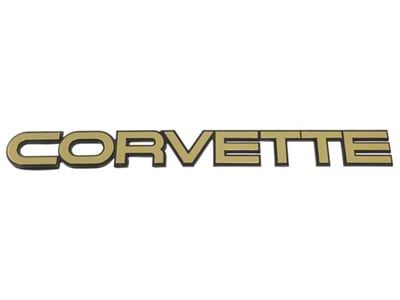 CA 1984-1990 Corvette Emblem. Rear Corvette - Gold Plastic