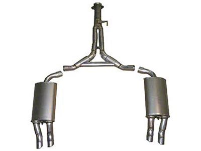 CA 1986-1990 Corvette Exhaust System - Cat Back with Rear Y-Pipe with Crossover and Reproduction Mufflers