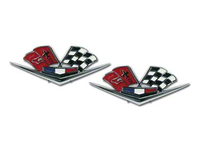 CA Front Fender Cross Flag Emblems (62-Early 63 Corvette C1 & C2)