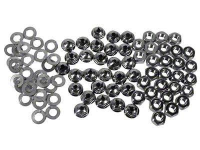 CA Grille Shell Nut and Washer Kit; 84-Pieces (58-62 Corvette C1)