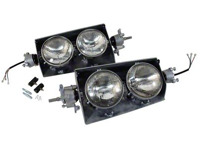 CA Headlight Assemblies without Bezels (63-67 Corvette C2)