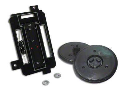 CA 1972-1975 Corvette Heater/Air Conditioning Control Faceplate Kit. without Air Conditioning