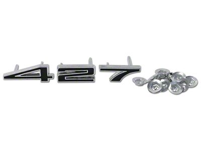 CA 1967-1969 Corvette Hood Numbers. 427 - 6 Piece Set with Speednuts