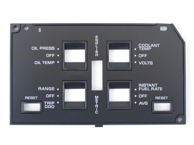 CA 1984-1989 Corvette Information Center Face Plate