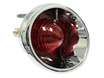 CA Inner Tail Light; Chrome Housing; Red Lens; Passenger Side (63-67 Corvette C2)