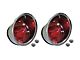 CA Inner Tail Lights; Chrome Housing; Red Lens (61-62 Corvette C1)