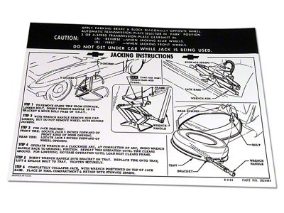 CA Jacking Instruction Decal (65-66 Corvette C2)