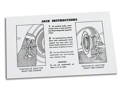 CA Jacking Instruction Decal (53-60 Corvette C1)