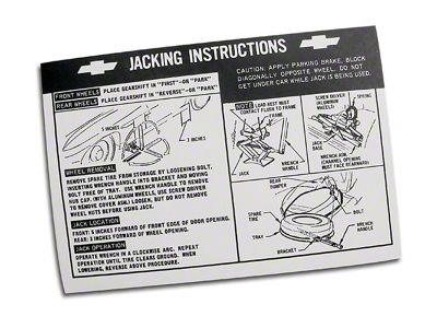 CA Jacking Instruction Decal (1967 Corvette C2)