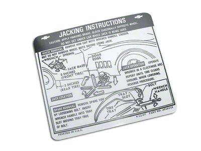 CA Jacking Instruction Decal (68-73 Corvette C3)