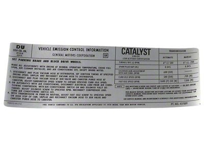 CA L48 Emission Decal (1978 Corvette C3)