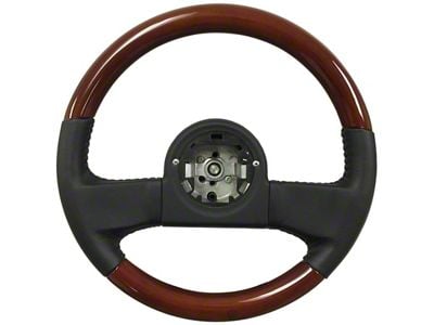 CA Leather and Simulated Wood Steering Wheel; Mahogany (84-89 Corvette C4)