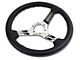 CA 1968-1982 Corvette Leather Steering Wheel with Chrome Spokes - Black