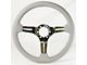 CA Leather Steering Wheel with Chrome Spokes; Gray (69-82 Corvette C3)