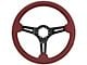 CA Leather Steering Wheel with Slotted Black Spokes; Red (68-82 Corvette C3)