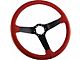 CA Leather Steering Wheel with Solid Black Spokes; Red (63-82 Corvette C2 & C3)