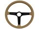 CA Leather Steering Wheel with Solid Black Spokes; Tan (63-82 Corvette C2 & C3)