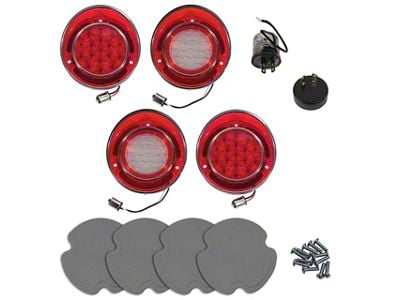 CA 1969 Corvette LED Tail Light and Back-Up Kit with Gaskets/Screws - 4pc