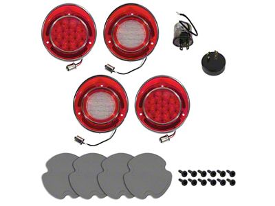 1970-1973 Corvette LED Tail Light and Back-Up Kit with Gaskets/Screws - 4pc