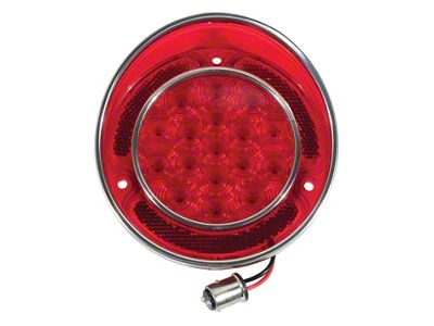 CA 1968-1973 Corvette LED Tail Light with SS Rim - Red