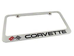 CA 1968-1982 Corvette License Frame - Chrome with C3 Logo and Script