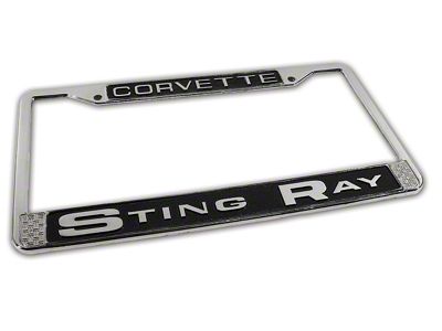 CA 1963-1976 Corvette License Plate Frame. Stingray Chrome