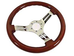 1968-1982 Corvette Mahogany Steering Wheel with Chrome Spokes