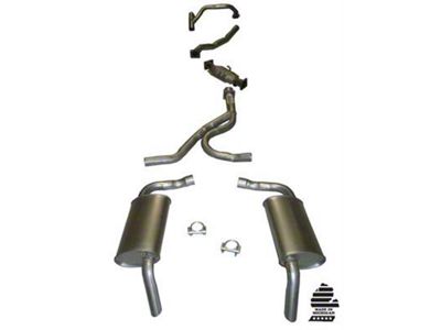 CA Manifold-Back Catted Exhaust System with Low Profile Mufflers (75-76 Corvette C3 w/o A.I.R.)