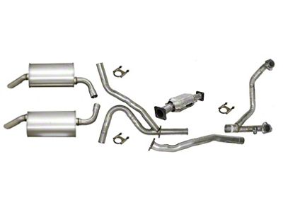 CA Manifold-Back Catted Exhaust System with Round Mufflers (1975 Corvette C3)