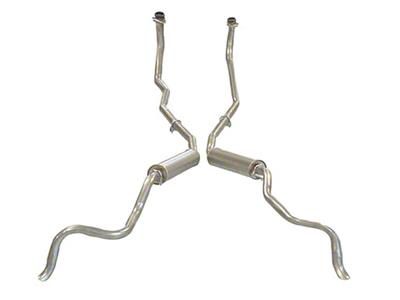 CA Manifold-Back Exhaust System with Off-Road Round Mufflers (61-62 Corvette C2 w/ Low Horsepower)