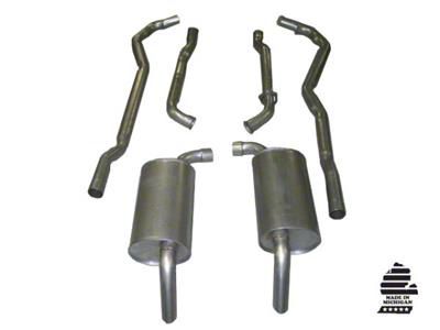 CA Manifold-Back Exhaust System with Round Mufflers (1974 454 V8 Corvette C3 w/ Manual Transmission)