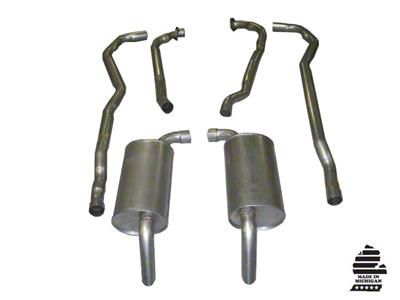 CA Manifold-Back Exhaust System with Round Mufflers (1974 350 L82 V8 Corvette C3 w/ Automatic Transmission)