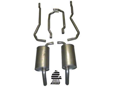 CA Manifold-Back Exhaust System with Round Mufflers (1974 350 V8 Corvette C3 w/ Manual Transmission)