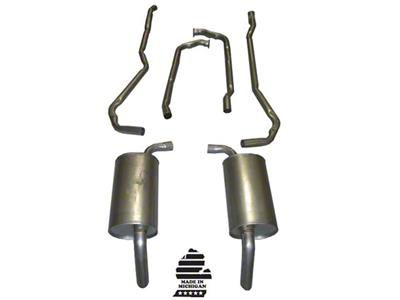 CA Manifold-Back Exhaust System with Round Mufflers (1974 350 V8 Corvette C3 w/ Automatic Transmission)