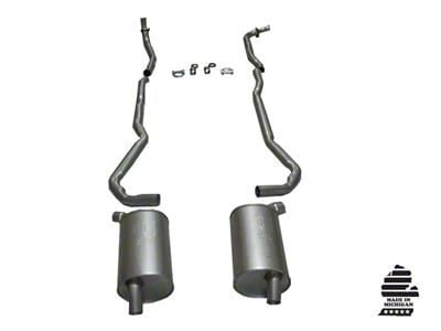 CA Manifold-Back Exhaust System with Separate Secondary Pipe and Mufflers (1973 350 V8 Corvette C3 w/ Automatic Transmission)